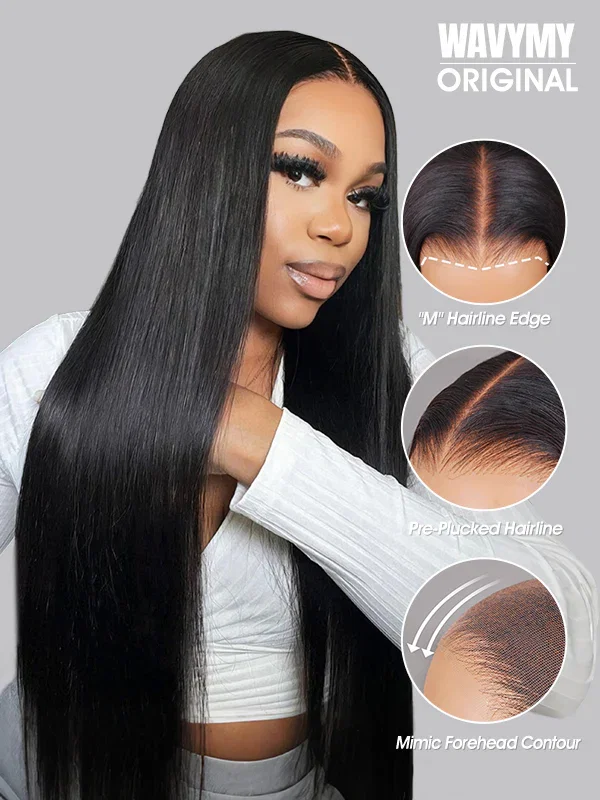 Wavymy Wear Go Glueless Lace Wigs Pre-cut HD Lace Wigs Human Hair Pre-plucked Natural Hairline 180% Density