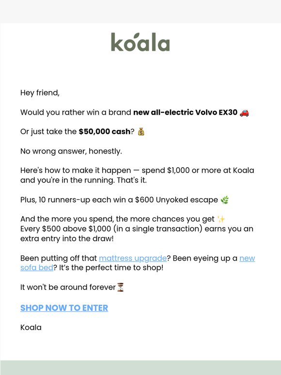 WIN a Volvo EX30 or $50k cash 💰Our giveaway is still live!