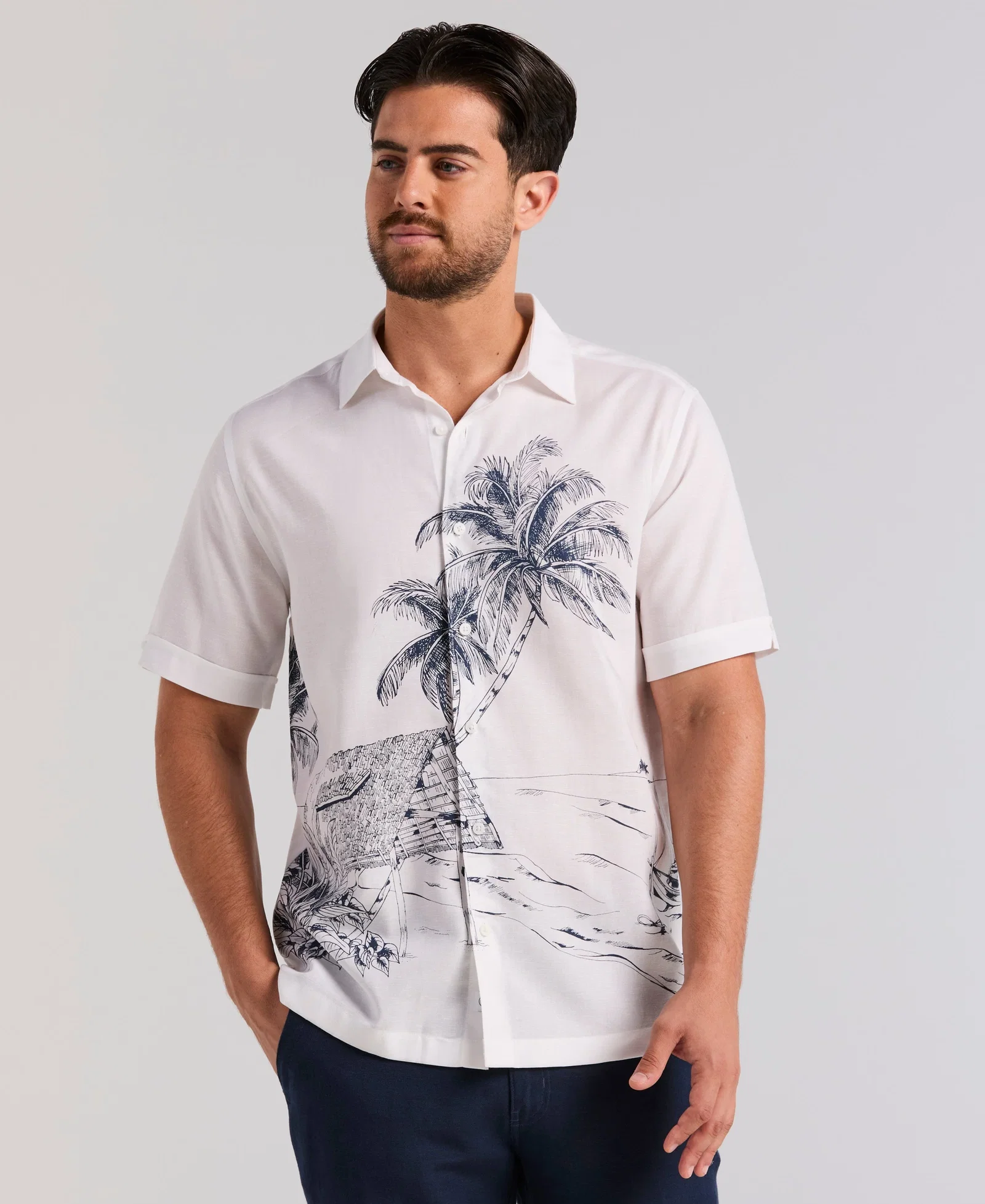 Image of Island Scenic Print Shirt
