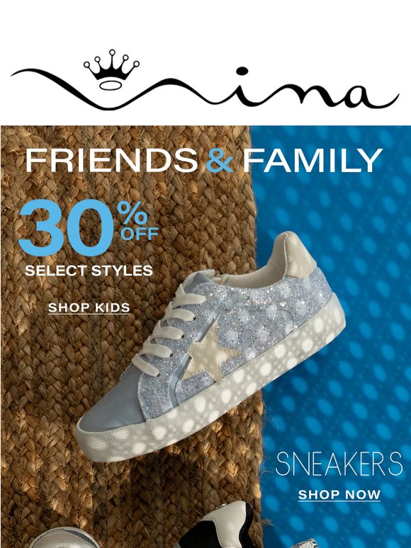 Friends & Family! 30% Off Kids Shoes!