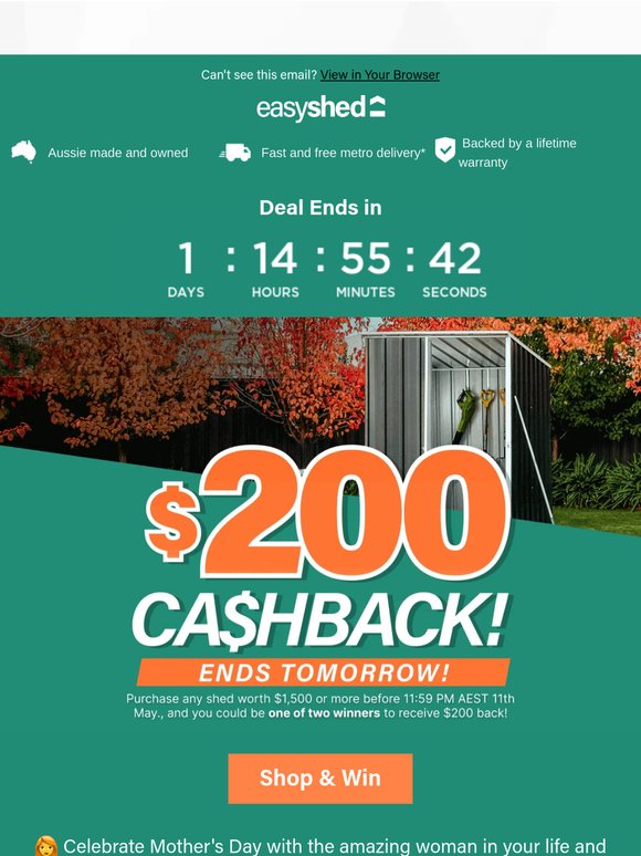 💝 Mother's Day Treat! Win $200 Cashback