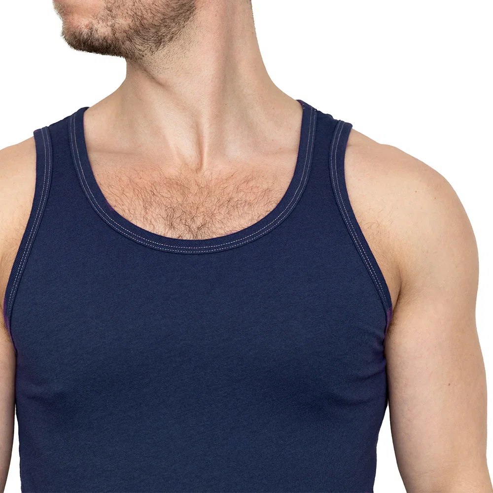 Image of The "Bruiser" Cotton Tank Top in Navy Blue