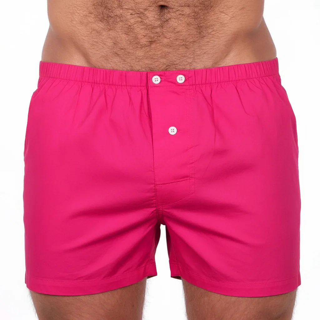 Image of “HUNTER" - Solid Hot Fuchsia Pink Slim-Cut Boxer Short - Made In USA