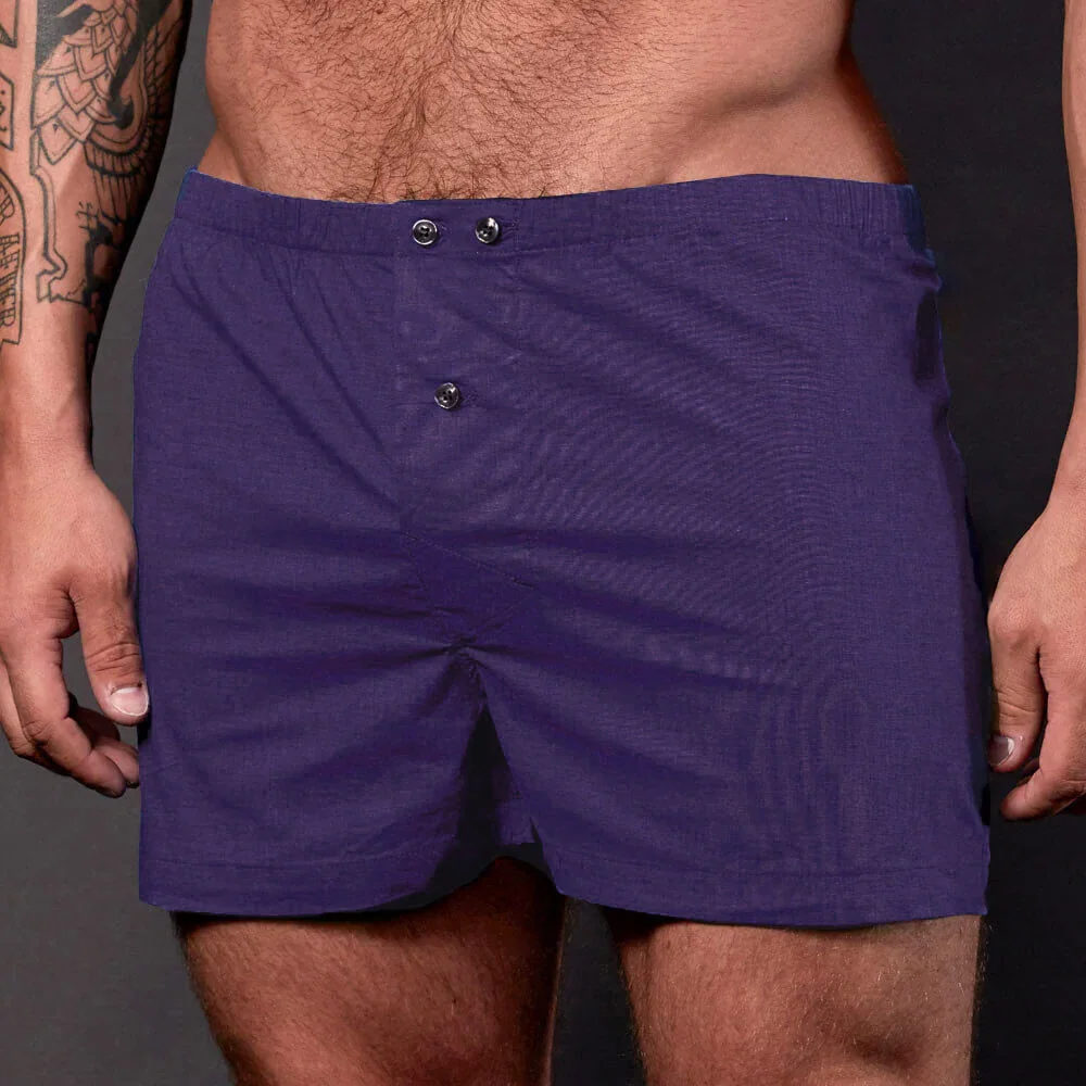 Image of “COOPER" - Solid Deep Purple Slim-Cut Boxer Short - Made In USA