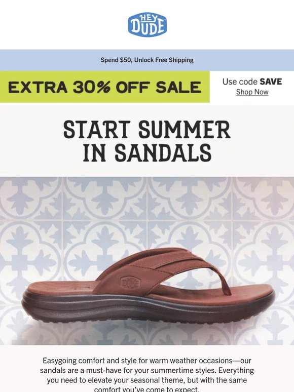 Sandals, for summer? Groundbreaking.