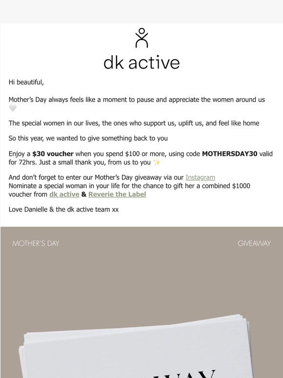 Happy Mother's Day From dk active