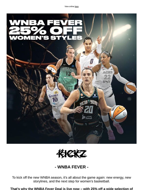 WNBA Fever: 25% off Women’s Styles