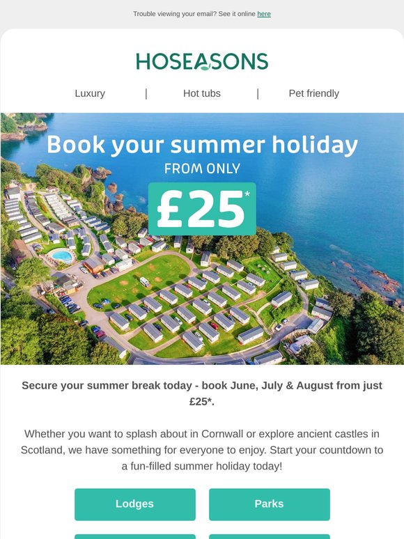 Book summer from only £25* 🏖️