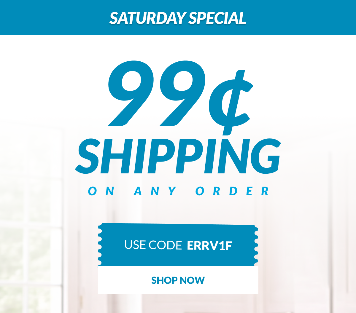 Saturday Special 99¢ Shipping on any order Use Code ERRV1F