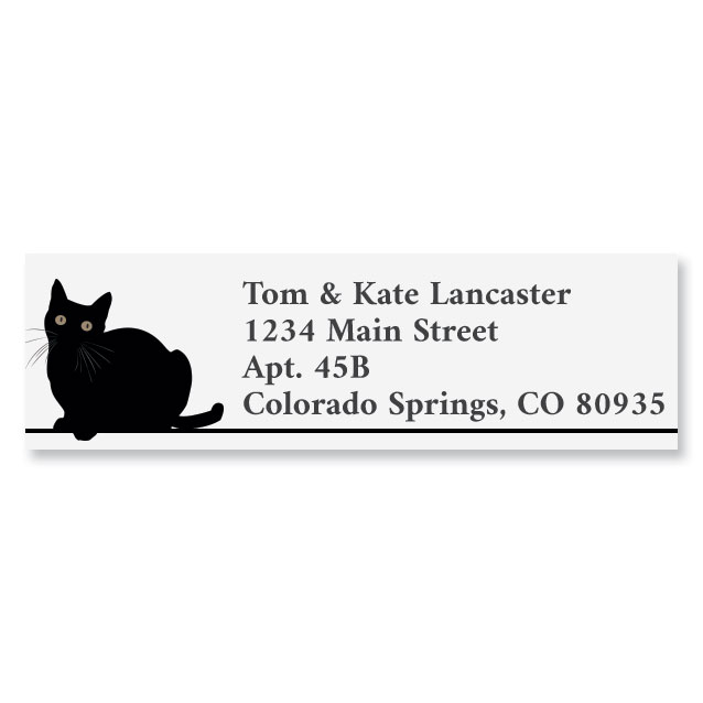 Image of Black Cat Classic Return Address Labels (12 Designs)