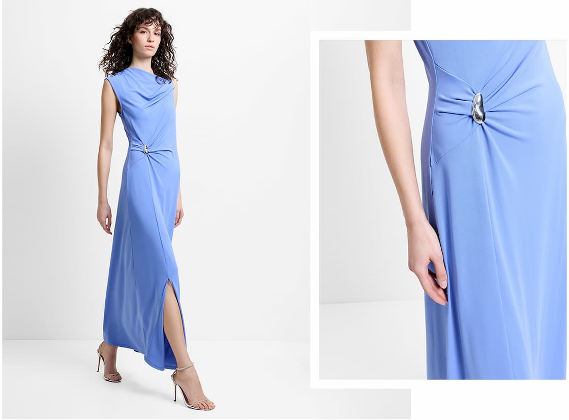 Pascha Jersey Draped Trim Maxi Dress