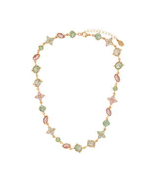 Gemstone Flower Chain Necklace