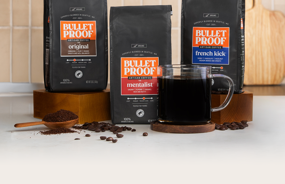 TESTED FOR TOXINS 100% ARABICA BEANS NET WT 12 OZ (340g) the mentalist CHERRY | ALMOND | CARAMEL RICH AND NUTTY french kick SMOKY | CHOCOLATE | HAZELNUT MEDIUM-BODIED AND SMOOTH
