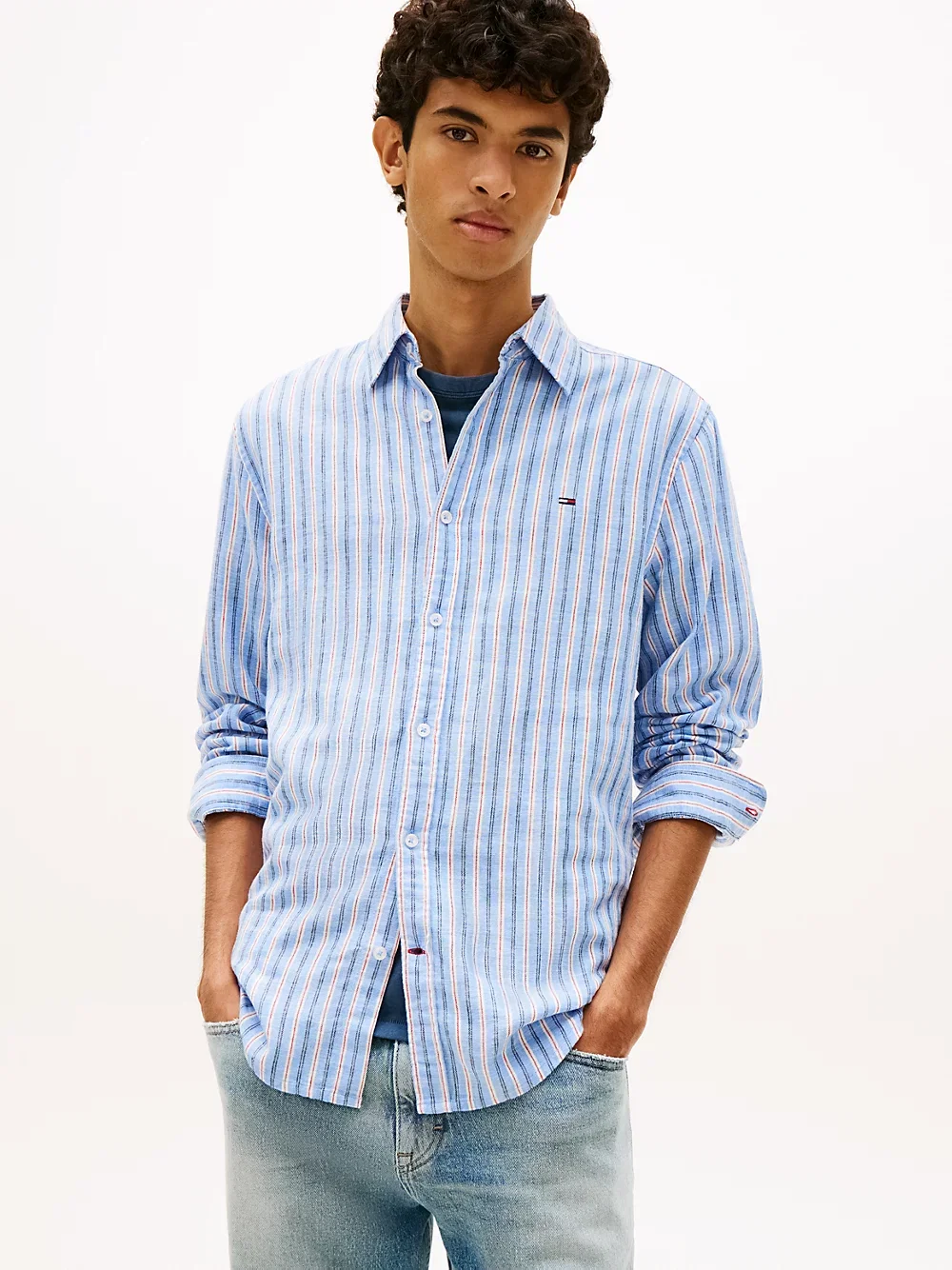 Regular Fit Stripe Linen Blend Shirt