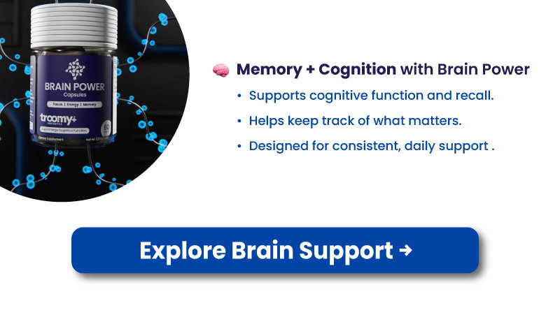Brain Health - Mother's Day - Mom - Cognitive Function - Memory Support - Troomy Focus - Lion's Mane Mushroom - Troomy Nootropics in Whittier, CA
