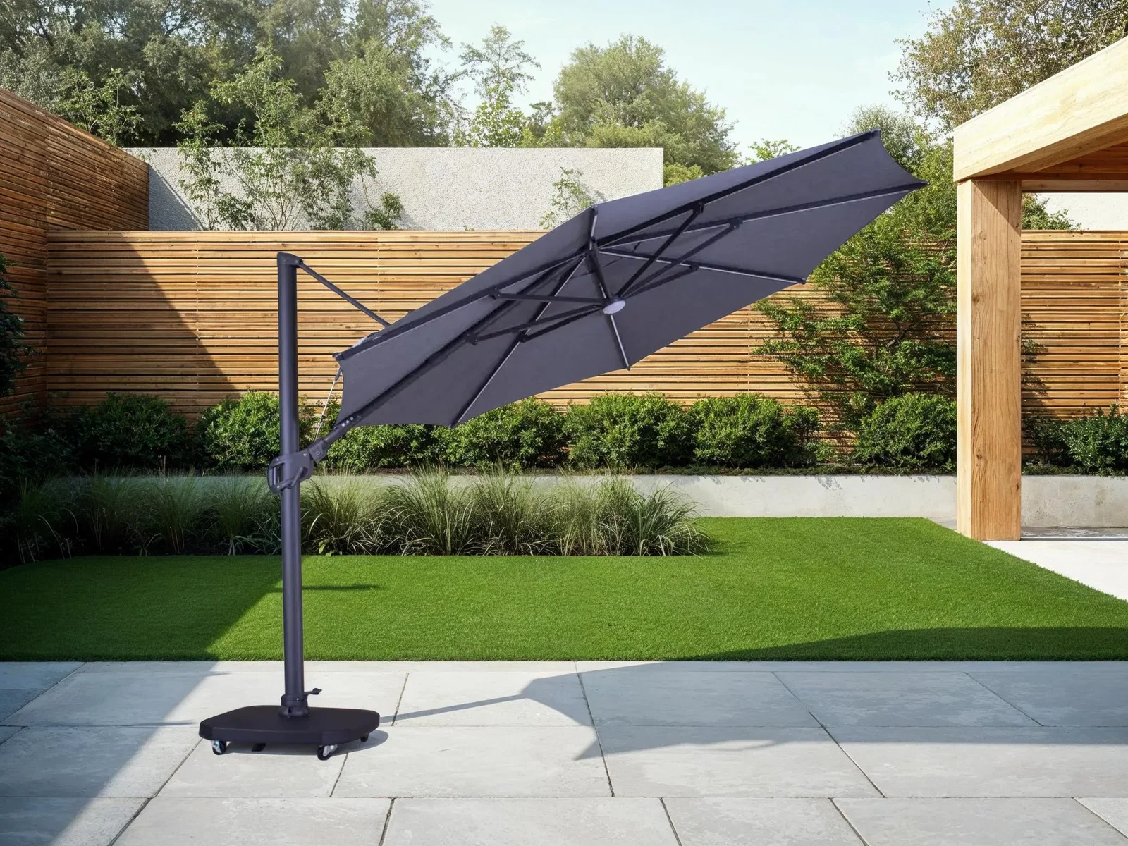 Image of Sicily 3.5M Dia Cantilever Parasol With LED Lights