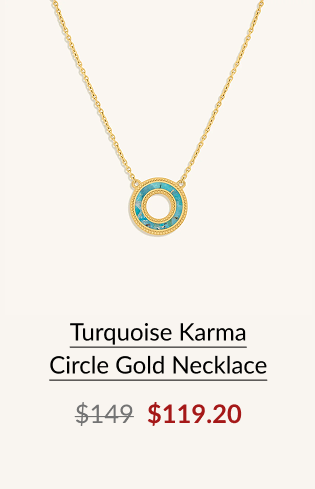 Turquoise Karma Circle Gold Necklace