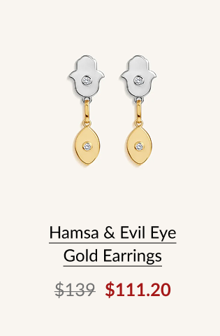 Hamsa & Evil Eye Gold Earrings