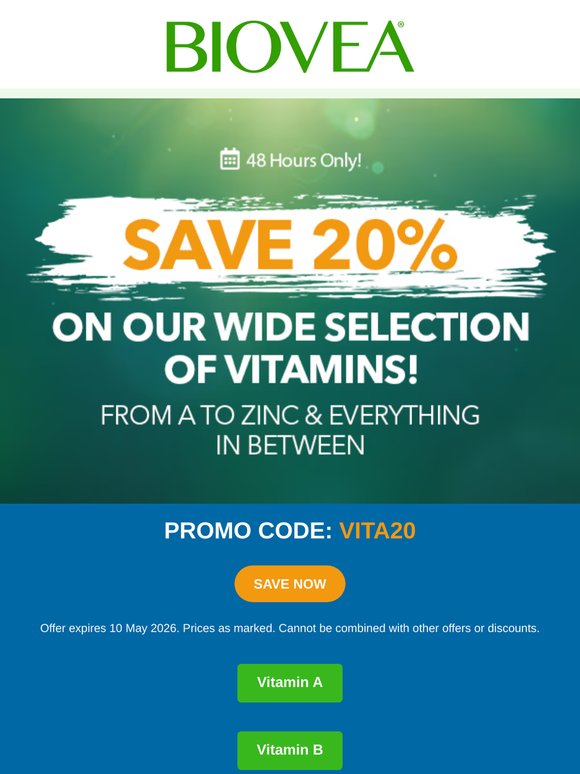 Scoop Up the Savings: 20% Off All Vitamins!