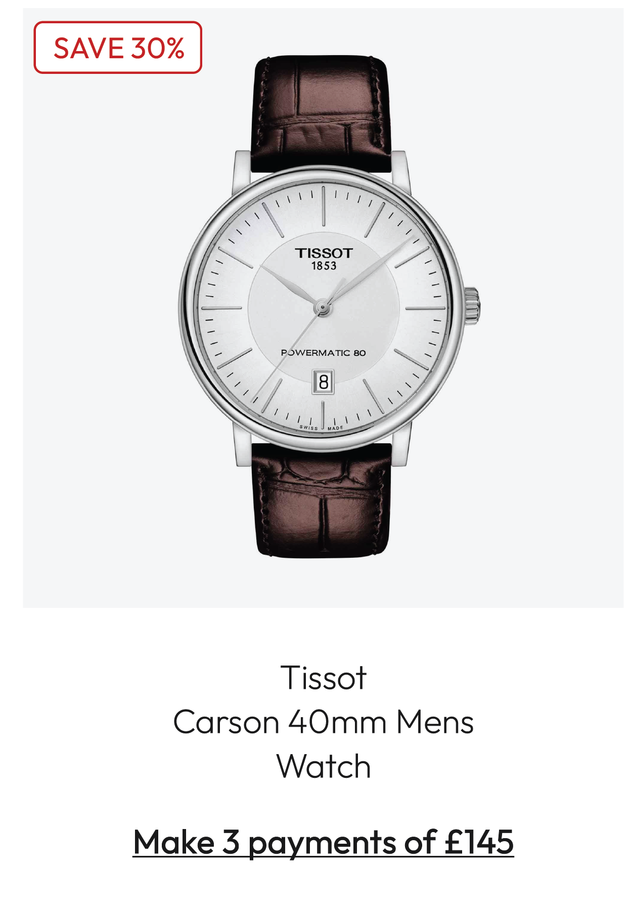 Tissot Carson 40mm Mens Watch T1224071603100