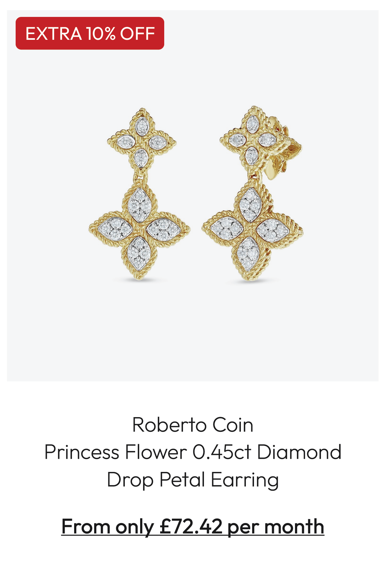 Princess Flower 0.45ct Diamond Drop Petal Earrings
