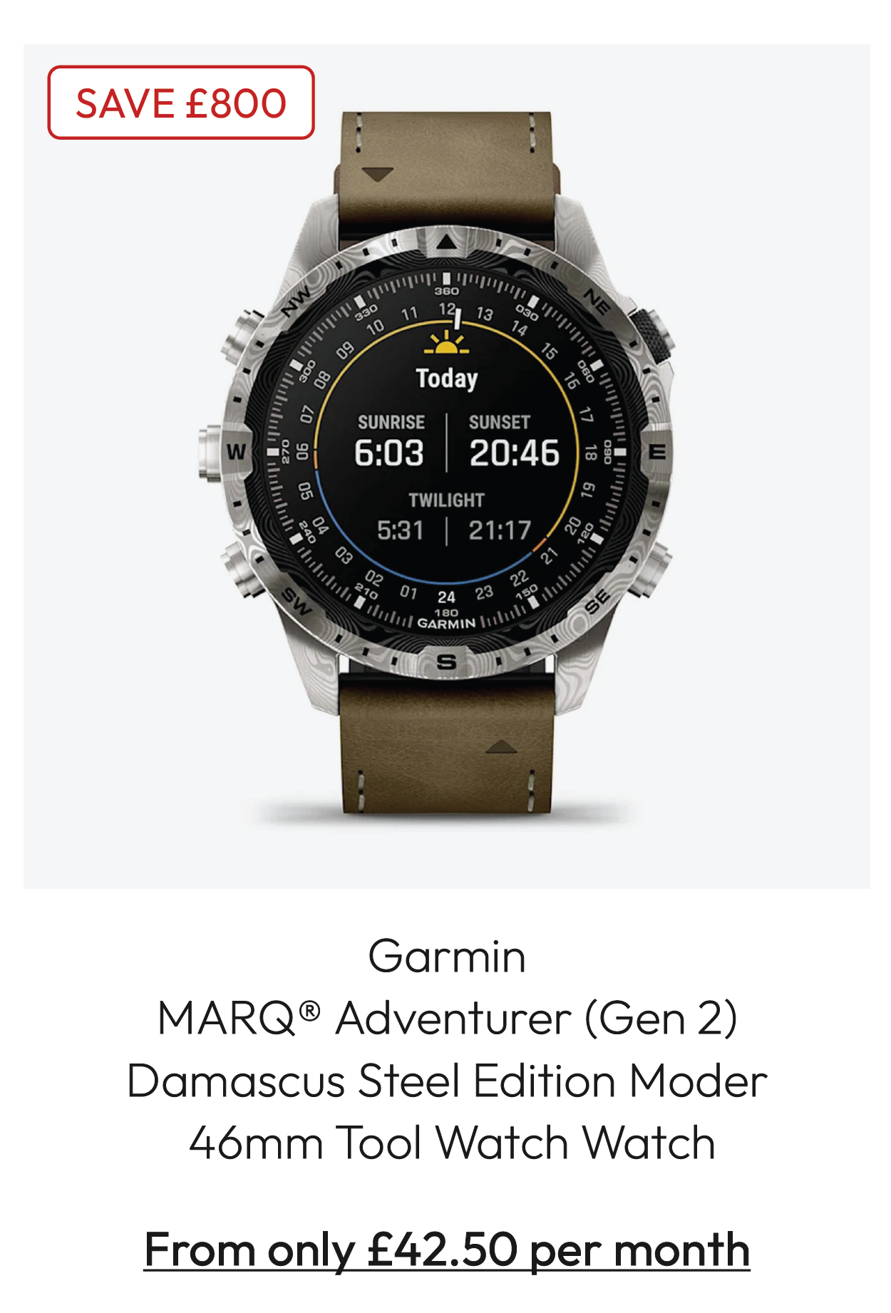 Garmin MARQ® Adventurer (Gen 2) Damascus Steel Edition Modern 46mm Tool Watch Watch 010-03393-31