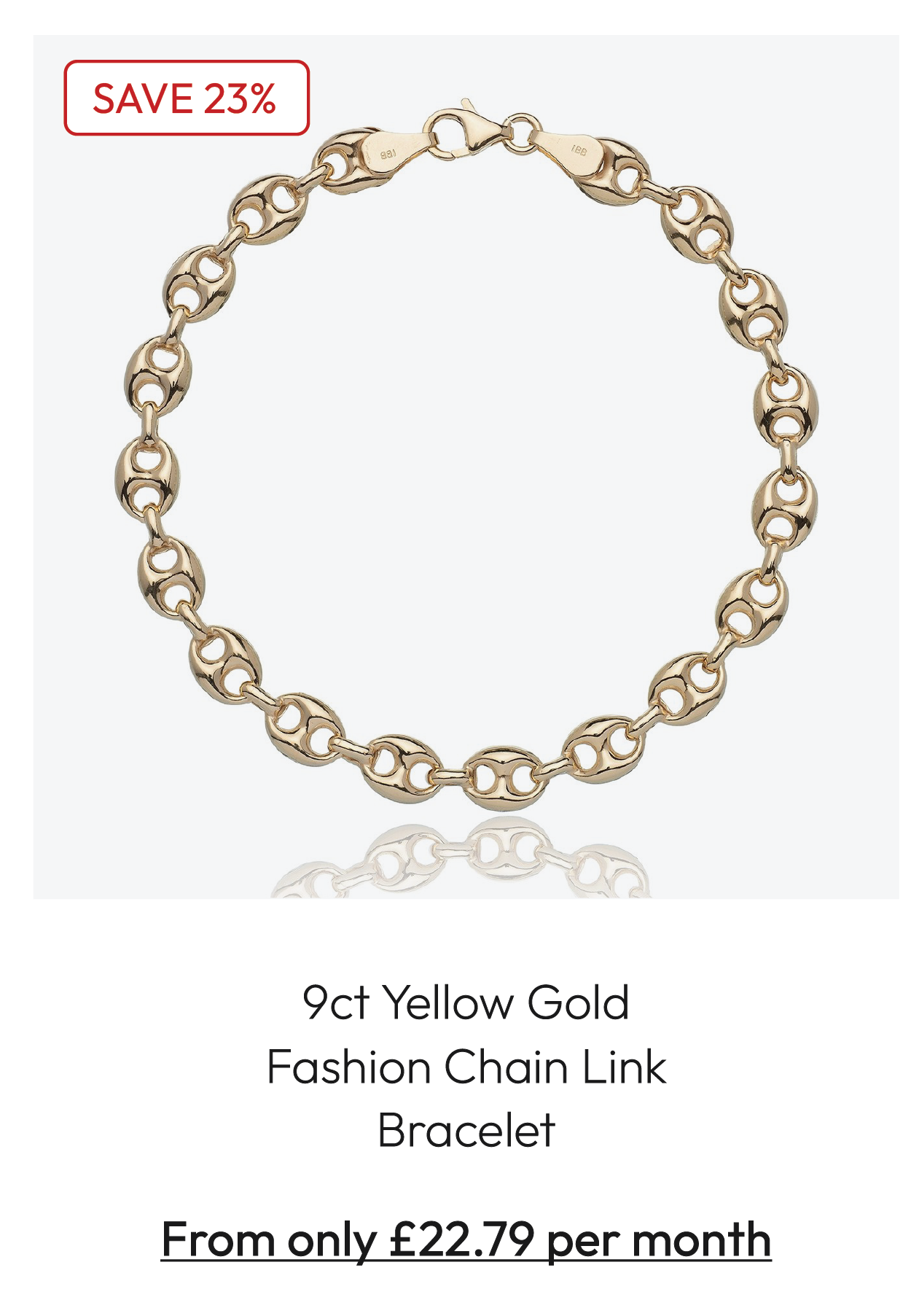 9ct Yellow Gold Fashion Link Bracelet