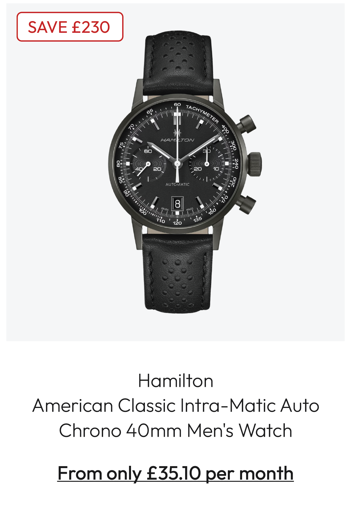 Hamilton American Classic Intra-Matic Auto Chrono 40mm Men's Watch H38446730