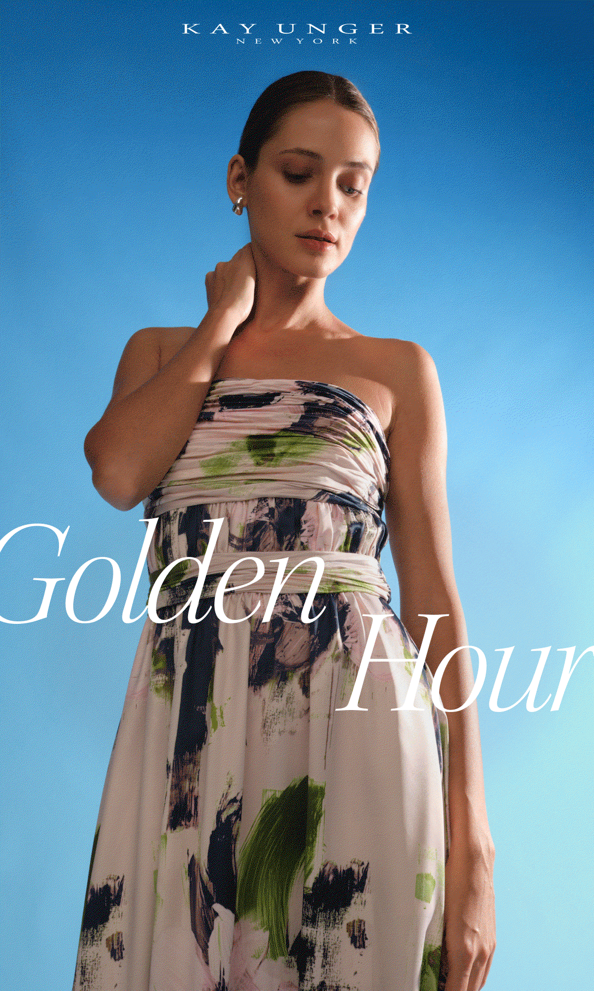 Kay Unger | Golden Hour | Summer 2026 arrives in color. In the clear light of a Palm Springs morning, florals bloom across mikado and organza.