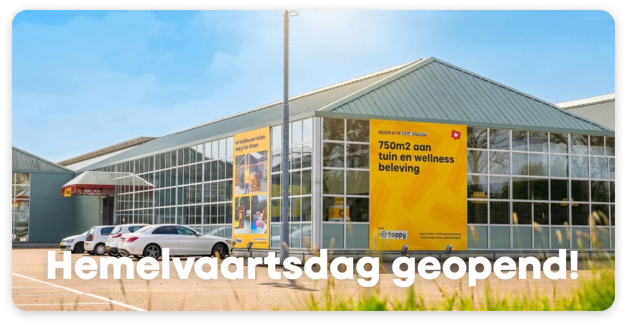 Toppy's showroom met Hemelvaartsdag geopend!  💛