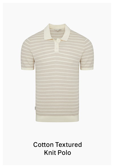 Onia Spring 2026 Men's Cotton Textured Knit Polo in Stone/Egret