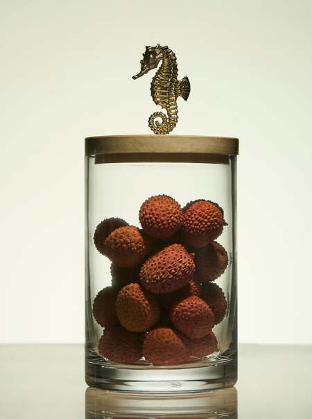 Seahorse Silver-Plated, Shell and Glass Jar
