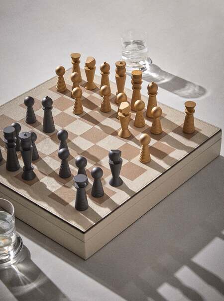 Leather Chess and Checkers Set