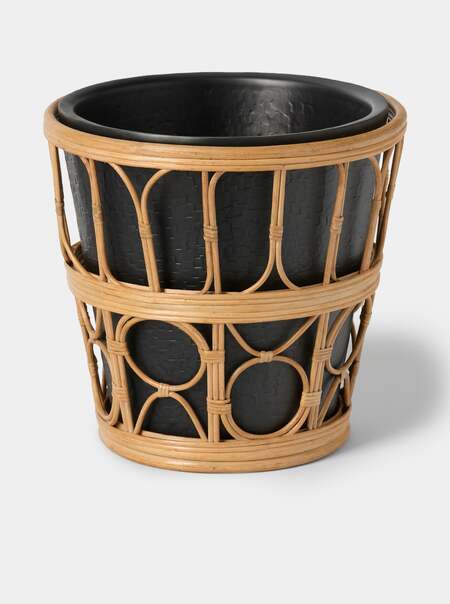 Nagaland Rattan and Brass Champagne Bucket