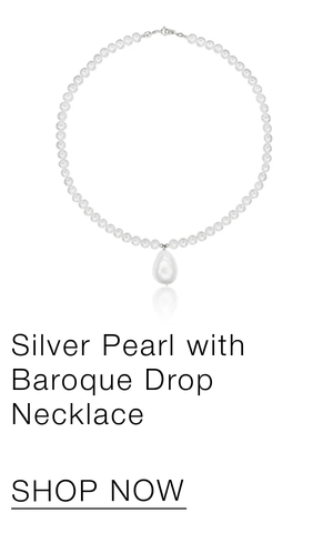 Silver Pearl with Baroque Drop Necklace