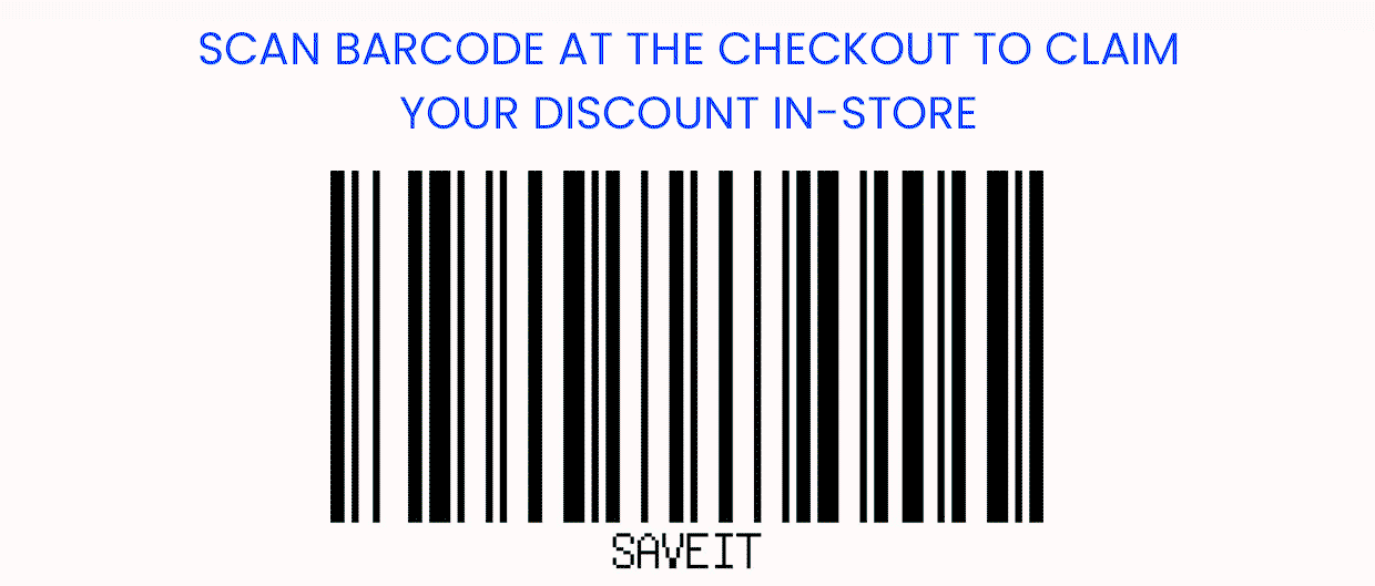 Scan Barcode to Redeem In-store