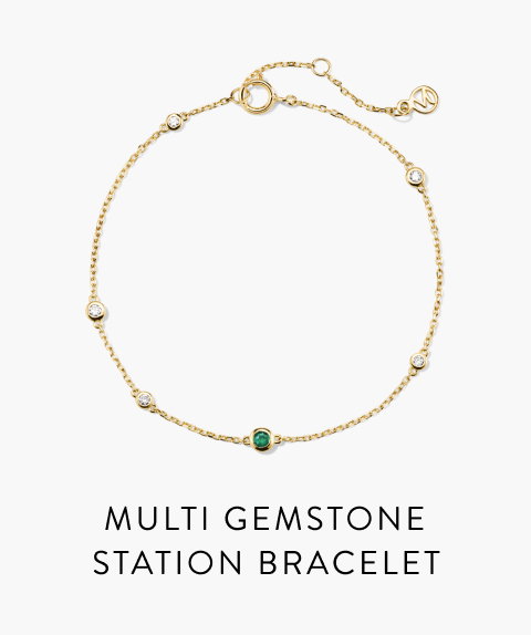 Multi Gemstone Station Bracelet.