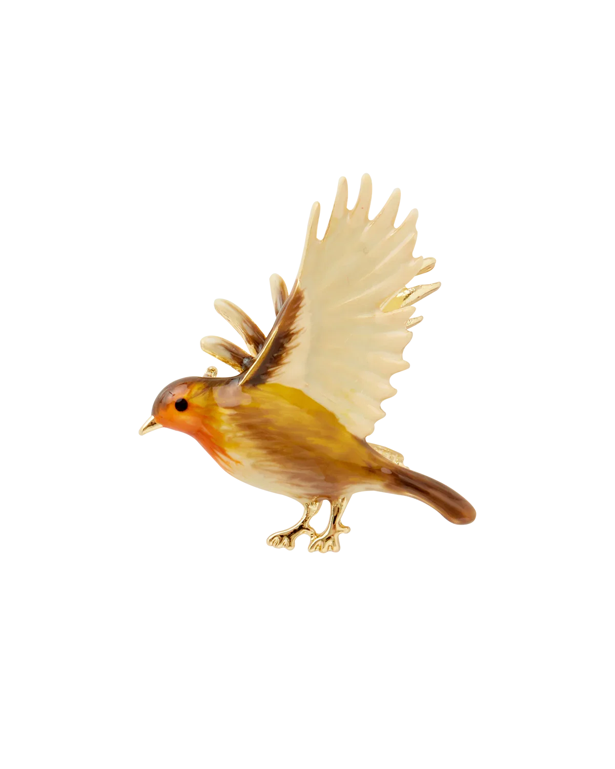 Image of Enamel Flying Robin Brooch