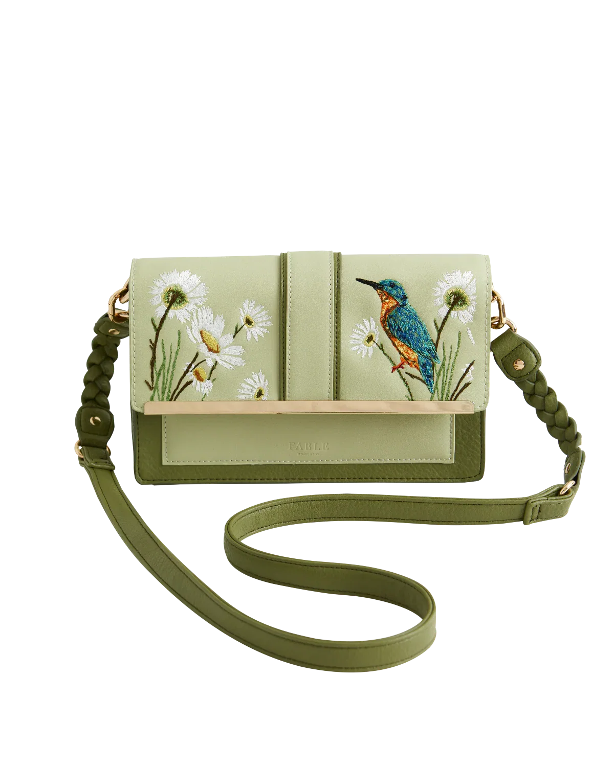 Image of Embroidered Kingfisher Cross Body Bag