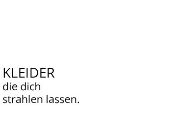 Ein Model trägt ein ecru-gemusterts Klied mit rotem floralem Print. Daneben folgender Text: Kleider die dich strahlen lassen