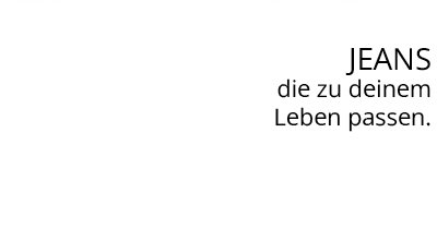 Ein Model trägt eine Caprijeans in light-blue-denim und ein blaues Shirt. Daneben folgender Text: Jeans die zu deinem Leben passen