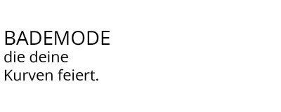 Ein Model trägt ein schwarz-burgund-bedruckten Tankini-Oberteil mit tropischem Aufdruck. Daneben der Text: Bademode die deine Kurven feiert