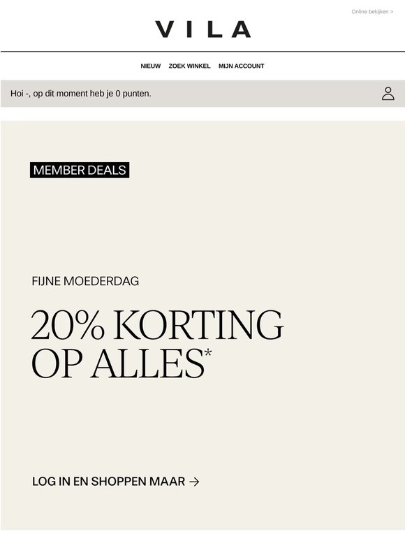 Dit weekend: 20% korting op alles