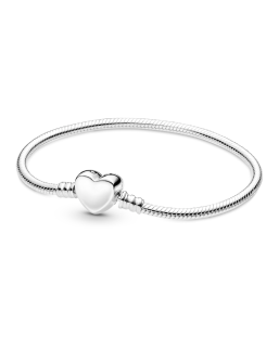 Pandora Moments Engravable Heart Clasp Snake Chain Bracelet