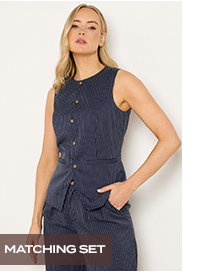 Navy Blue Pinstripe Waistcoat