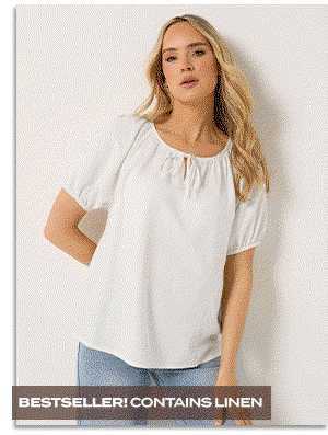 Navy Blue Tie Front Linen Blouse