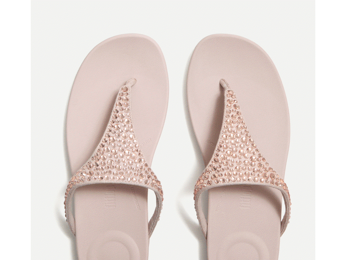 SOLAY Mixed-Crystal Toe-Post Sandals GIF