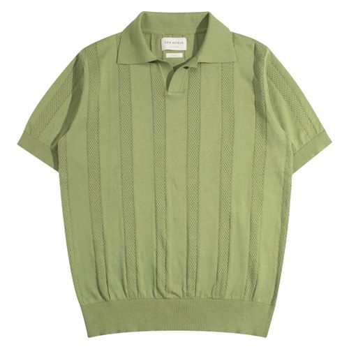 Far Afield Clifford Open-Knit Polo - Perf Green