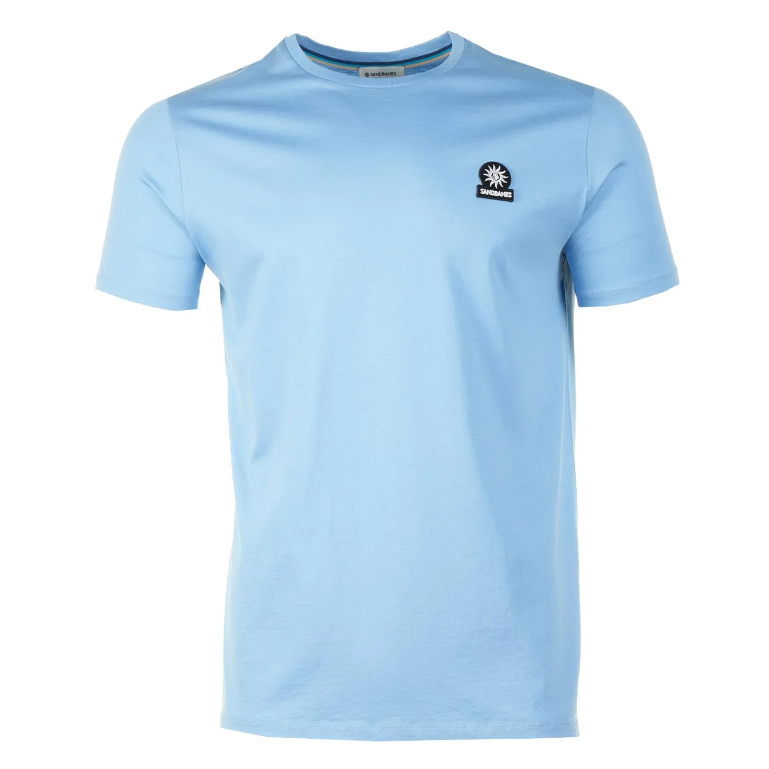 Image of SANDBANKS<BR>Badge Logo T Shirt Dusty Blue