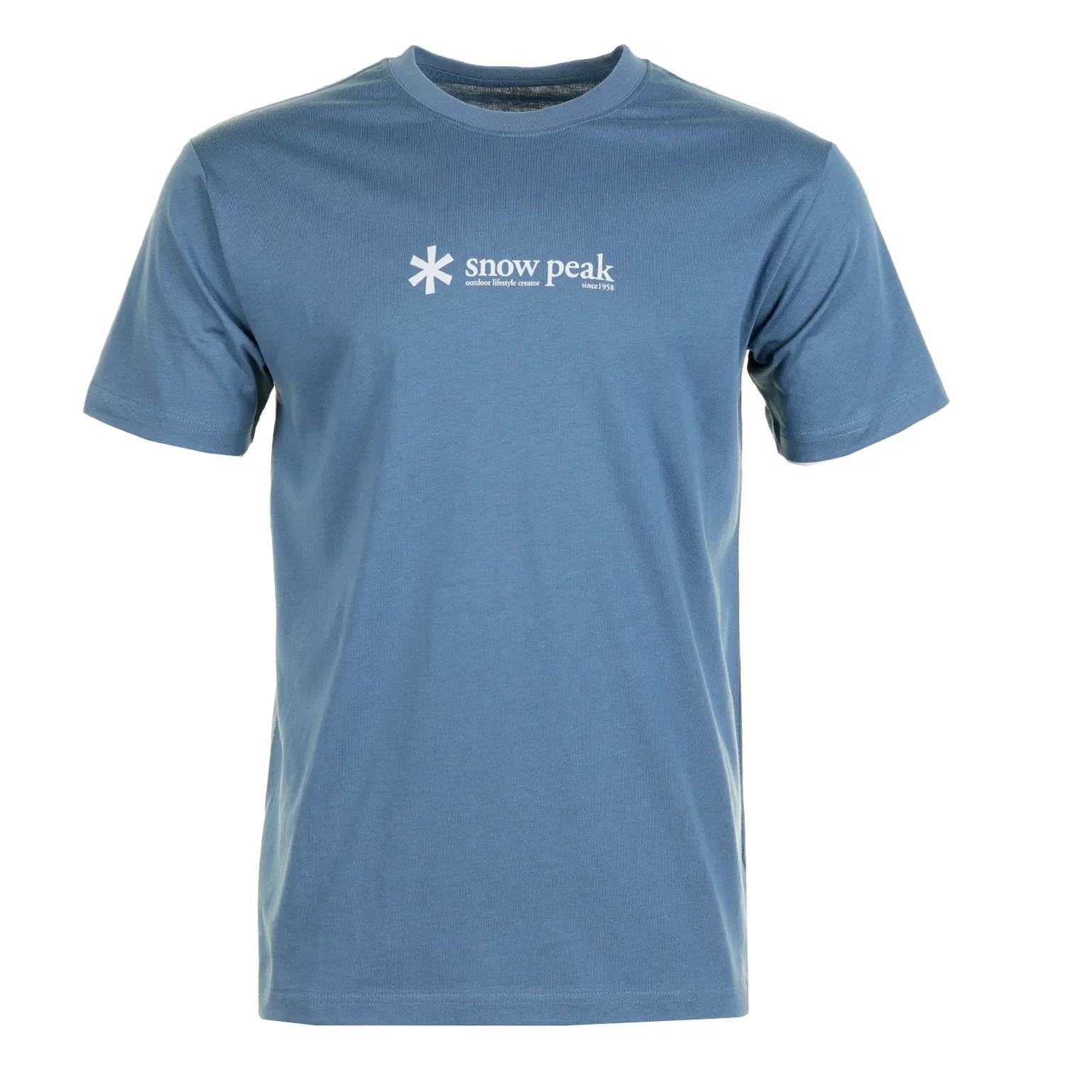 Image of SNOW PEAK<BR>Centre Logo T Shirt Blue